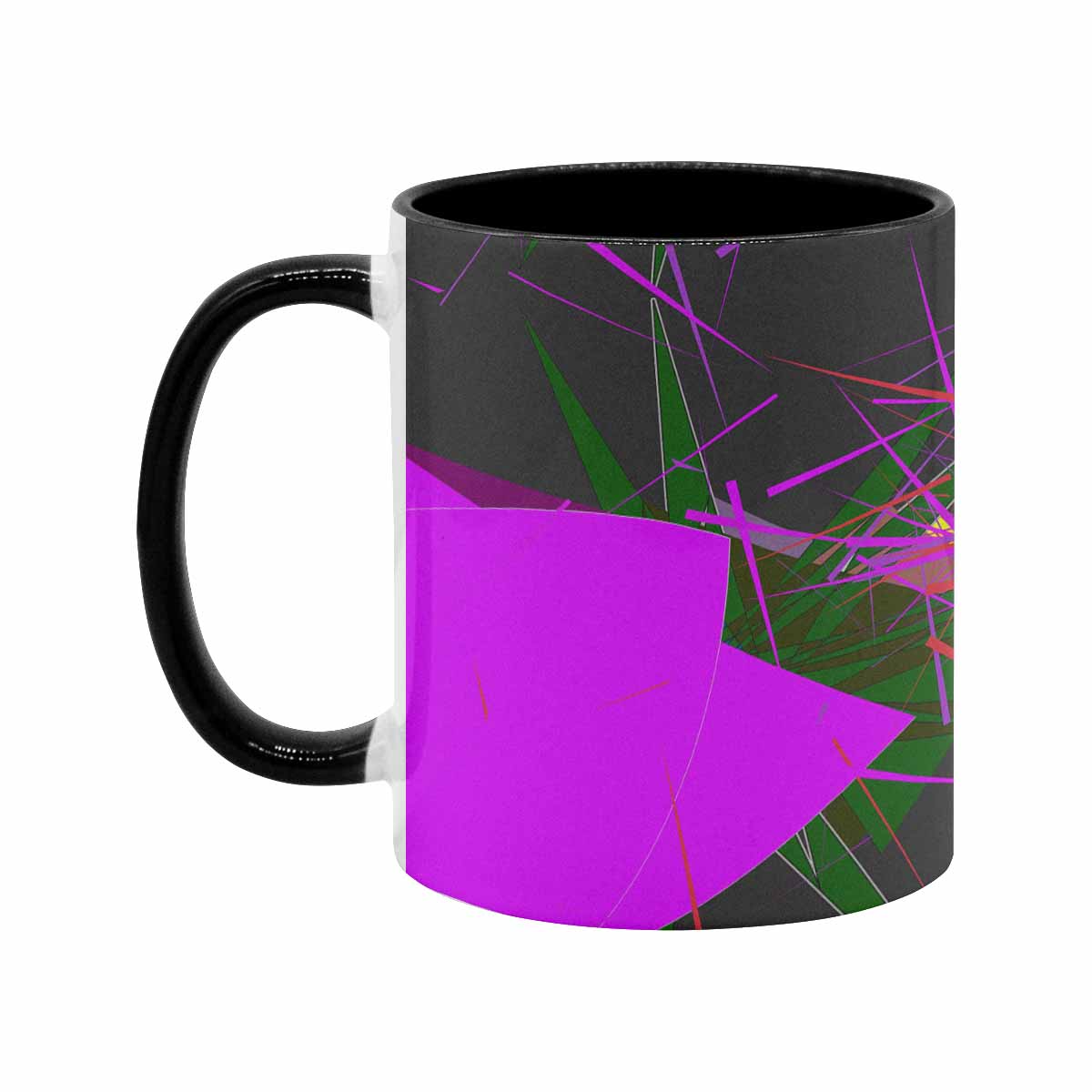 Coffee Mug, tea cup, black core, abstract, design 13