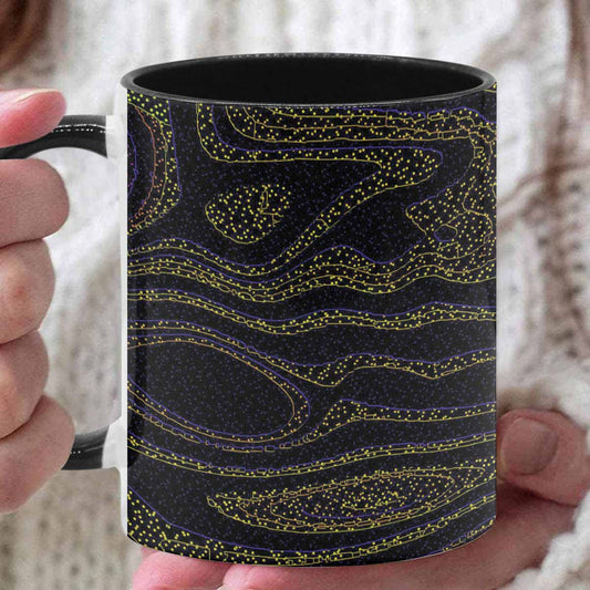 Coffee Mug, tea cup, black core, abstract, design 91