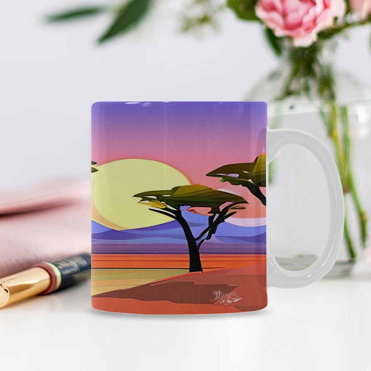 Coffee Mug, tea cup, desert scene, design 42