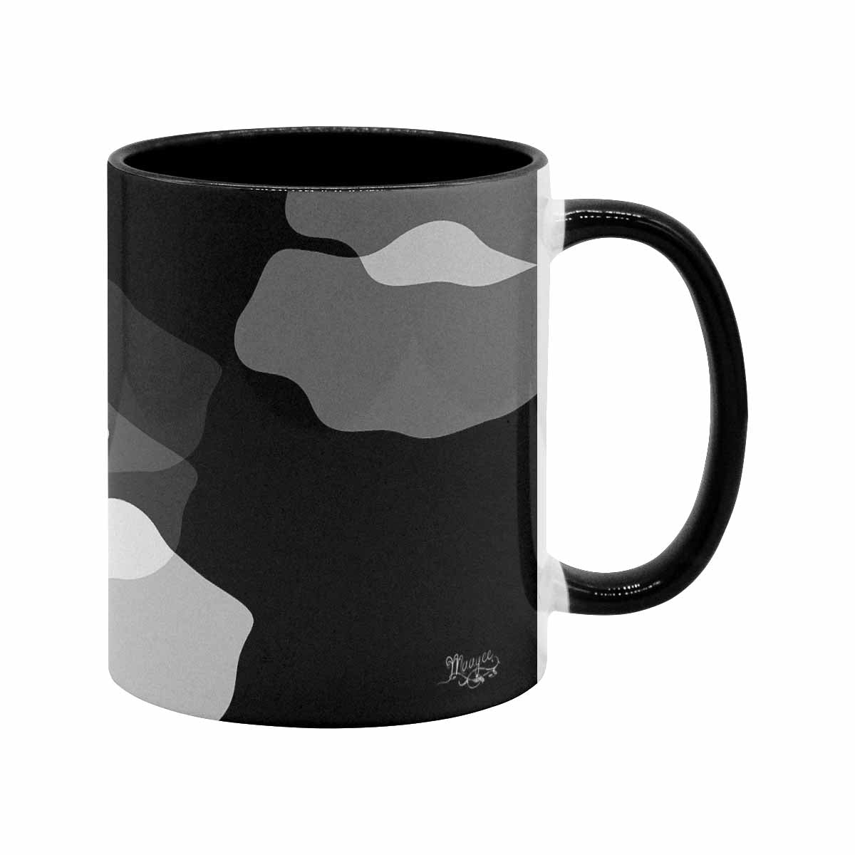 Coffee Mug, tea cup, black core, abstract, design 114