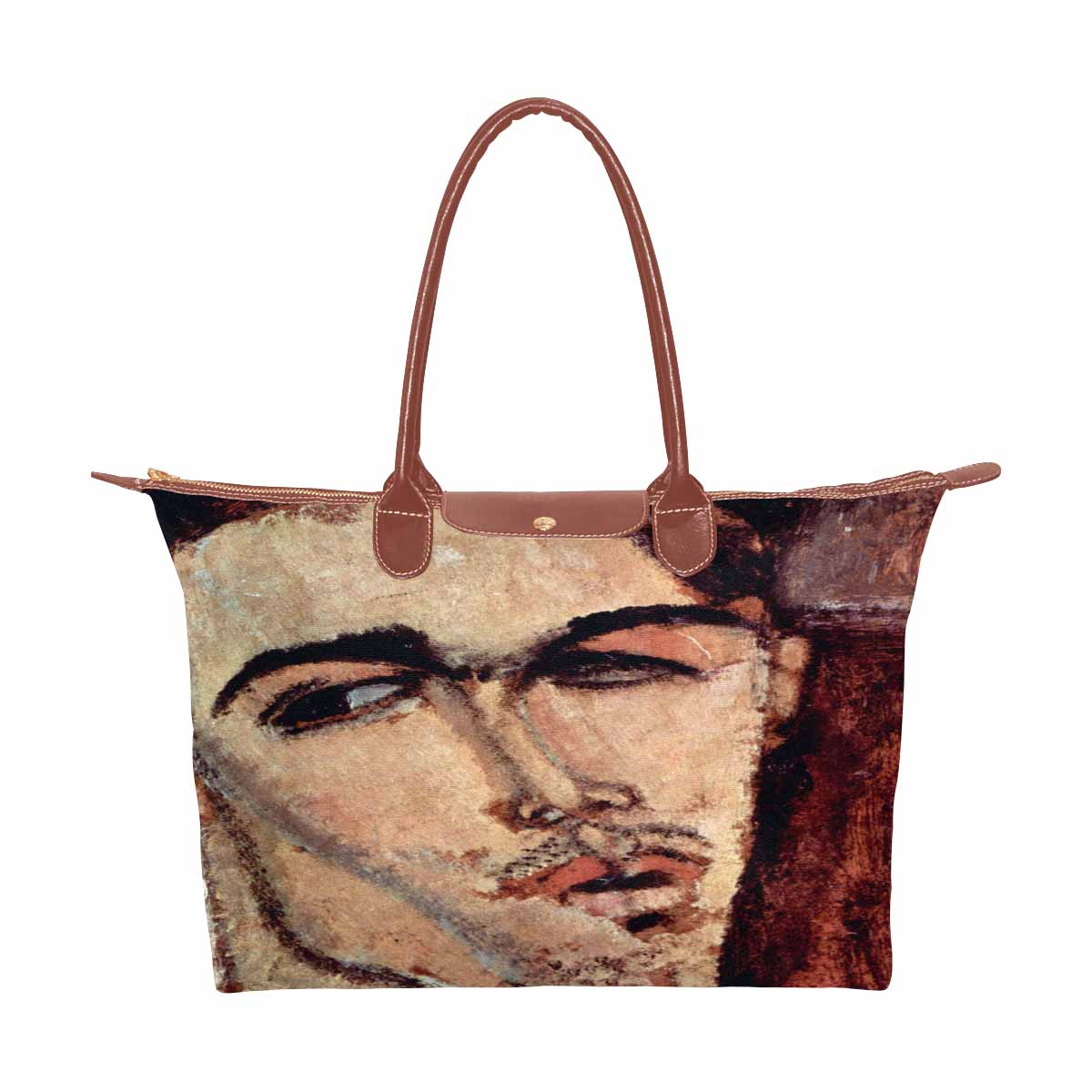 Classic handbag, Modigliani design, choice of 2 colors, Portrait of Celso Laga