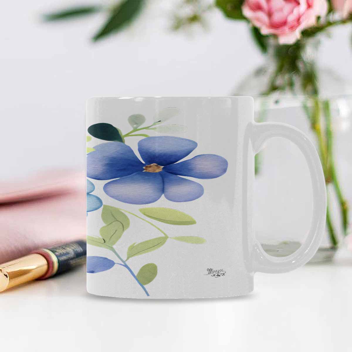 Quality Mug, coffee mug, tea cup, Bright florals, Set 2, design 45