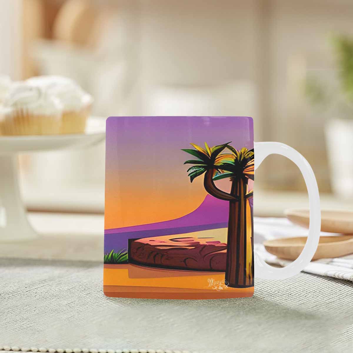 Coffee Mug, tea cup, desert scene, design 61