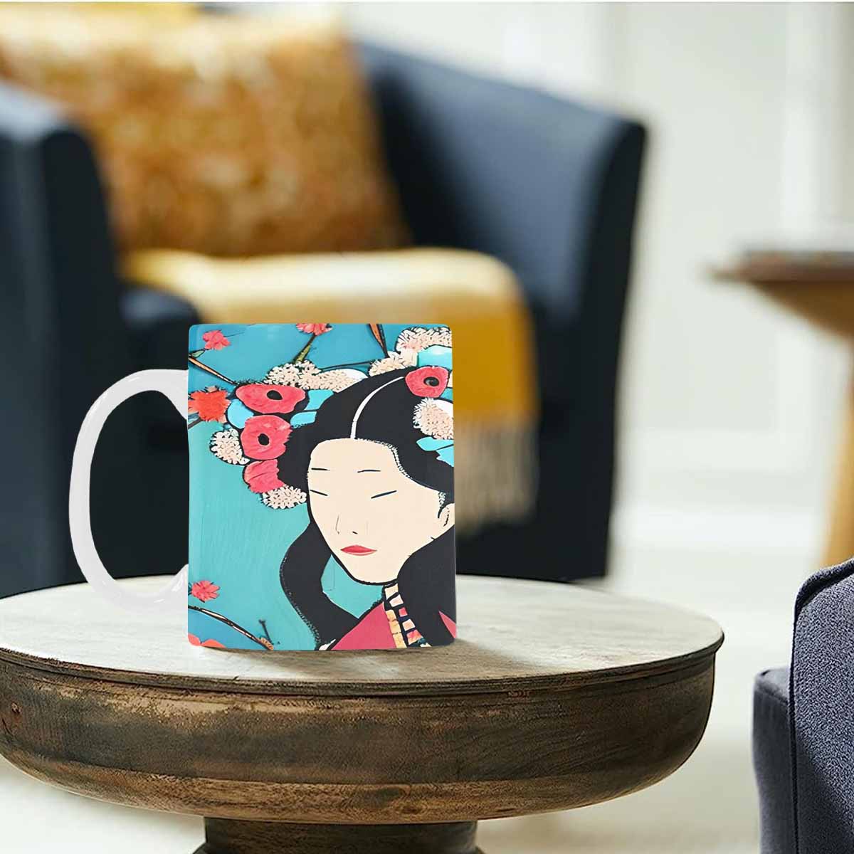 Quality Mug, coffee mug, tea cup, Asian Faces, Design 67