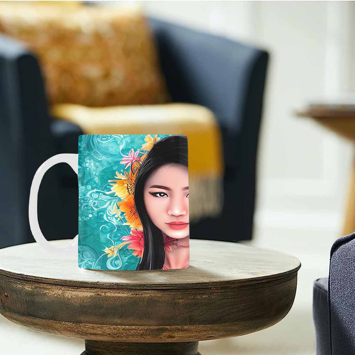 Quality Mug, coffee mug, tea cup, Asian Faces, Design 2