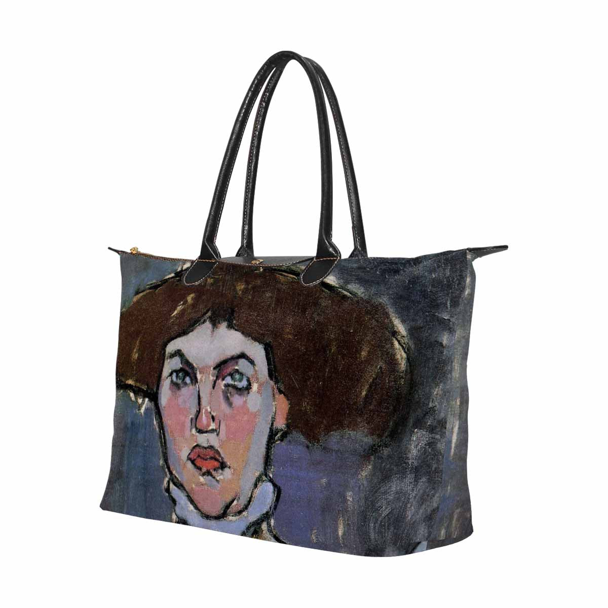 Classic handbag, Modigliani design, choice of 2 colors, Head of a young woman