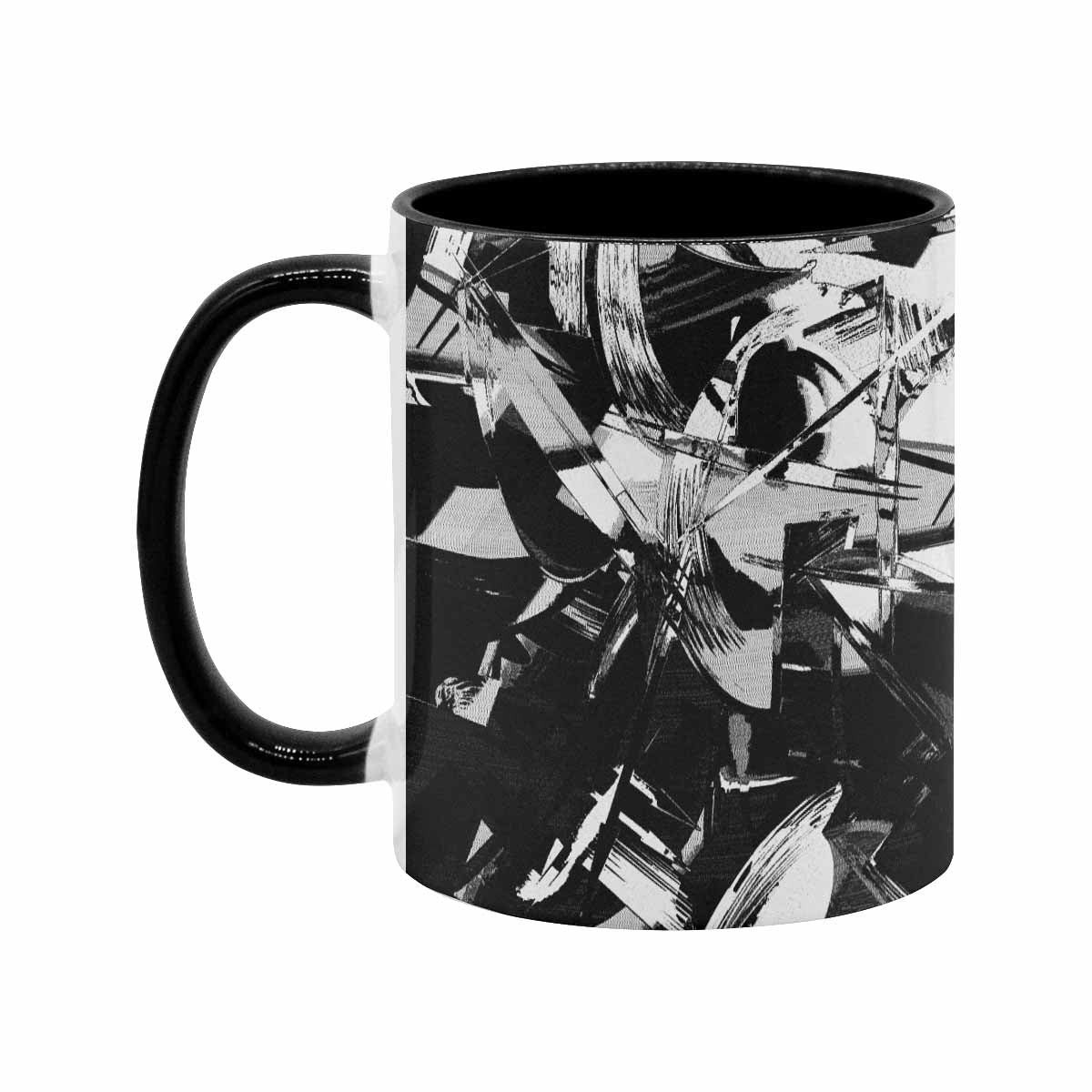 Coffee Mug, tea cup, black core, abstract, design 63