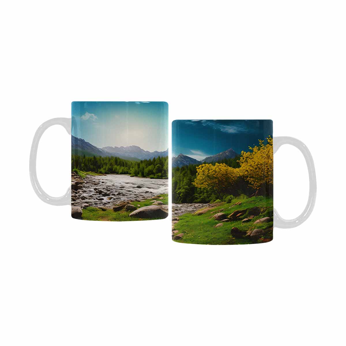 Rivers & Mountains Landscape mugs, set 1 design 5