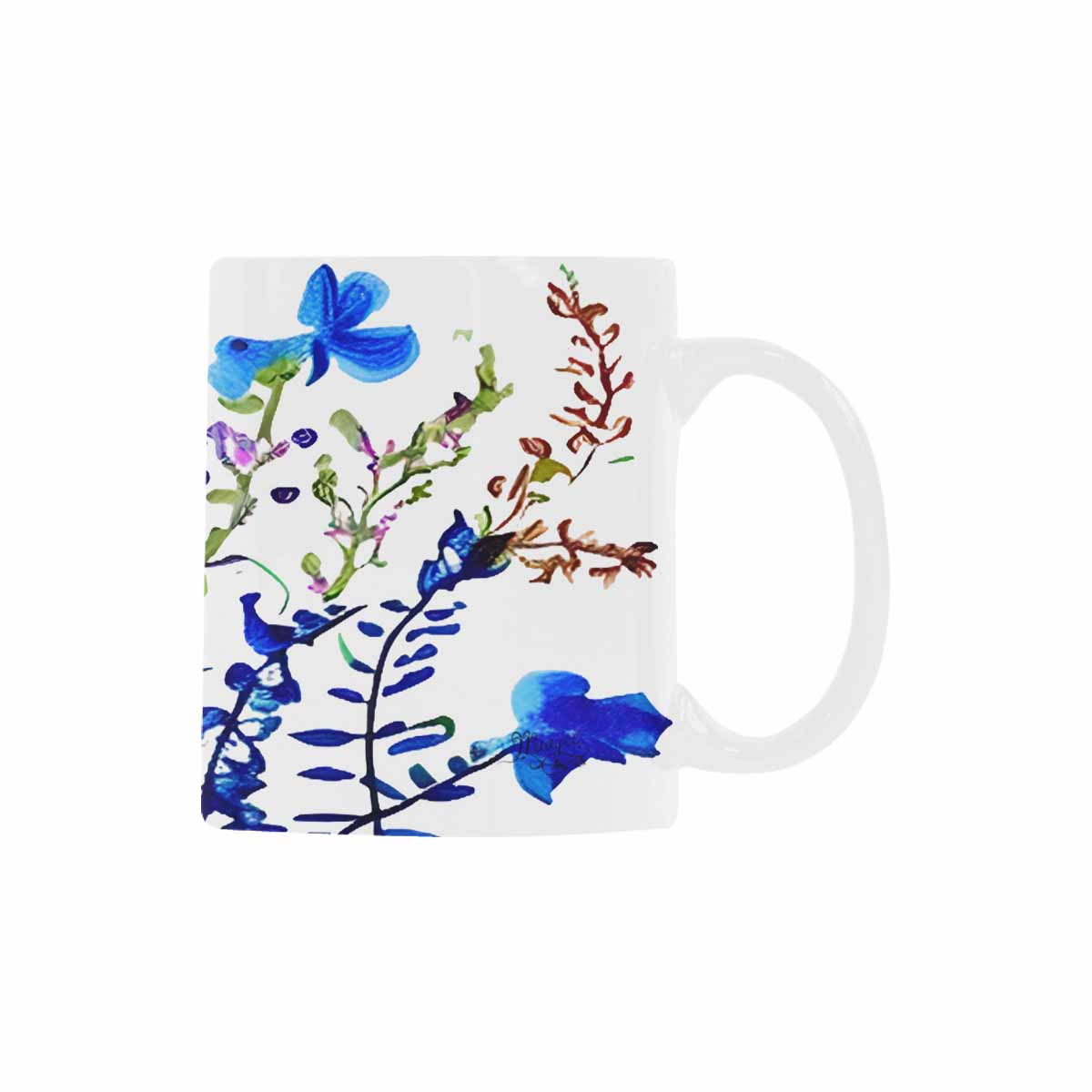 USA made Quality Mug, coffee mug, tea cup, Bright florals, Set 1A, Design 18