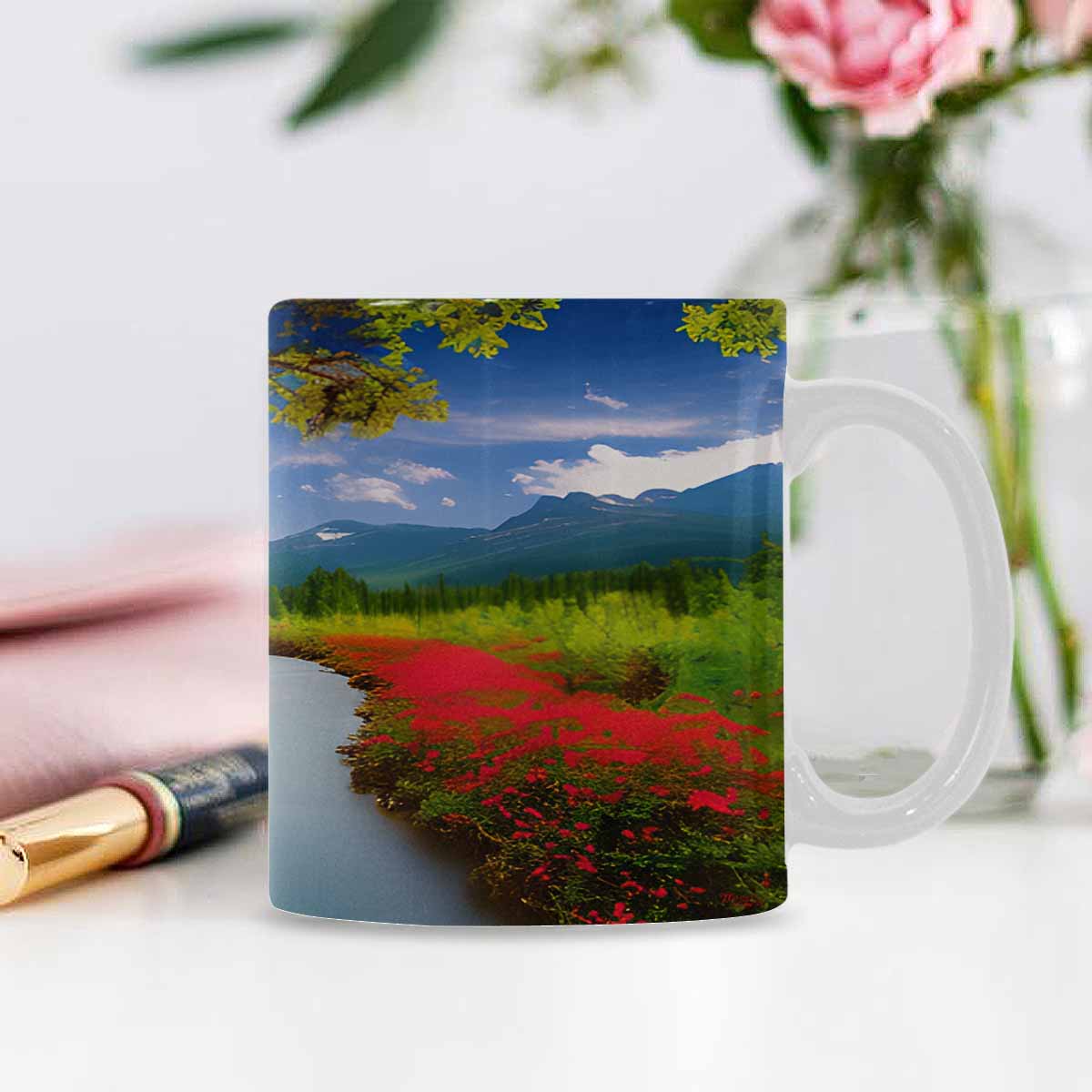 Rivers & Mountains Landscape mugs, set 1 design 10