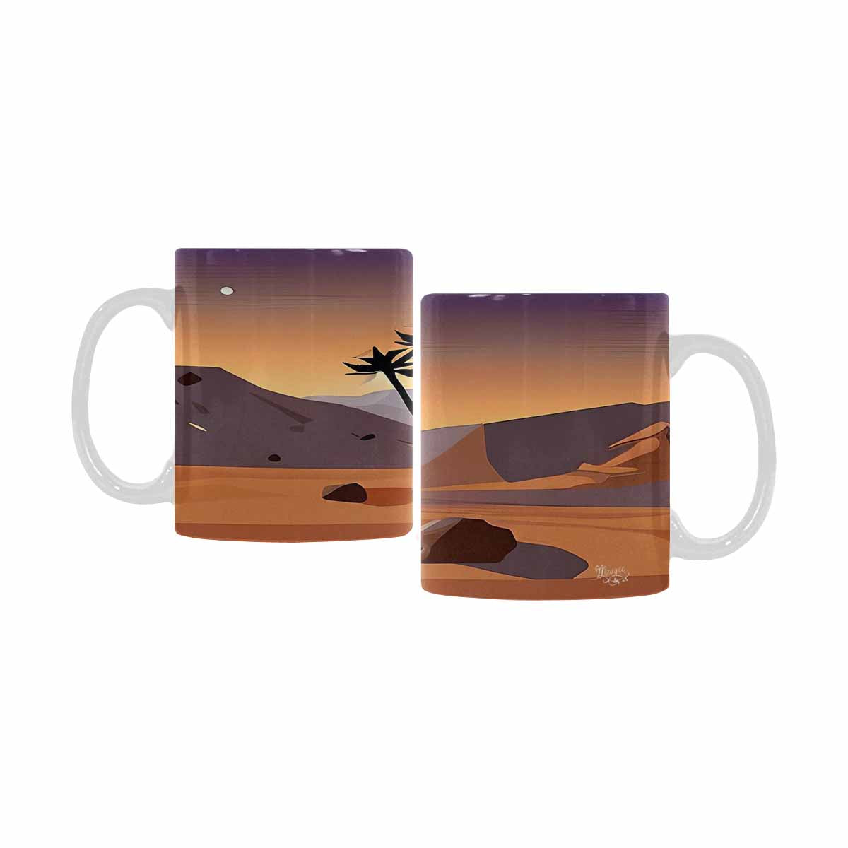 Coffee Mug, tea cup, desert scene, design 44