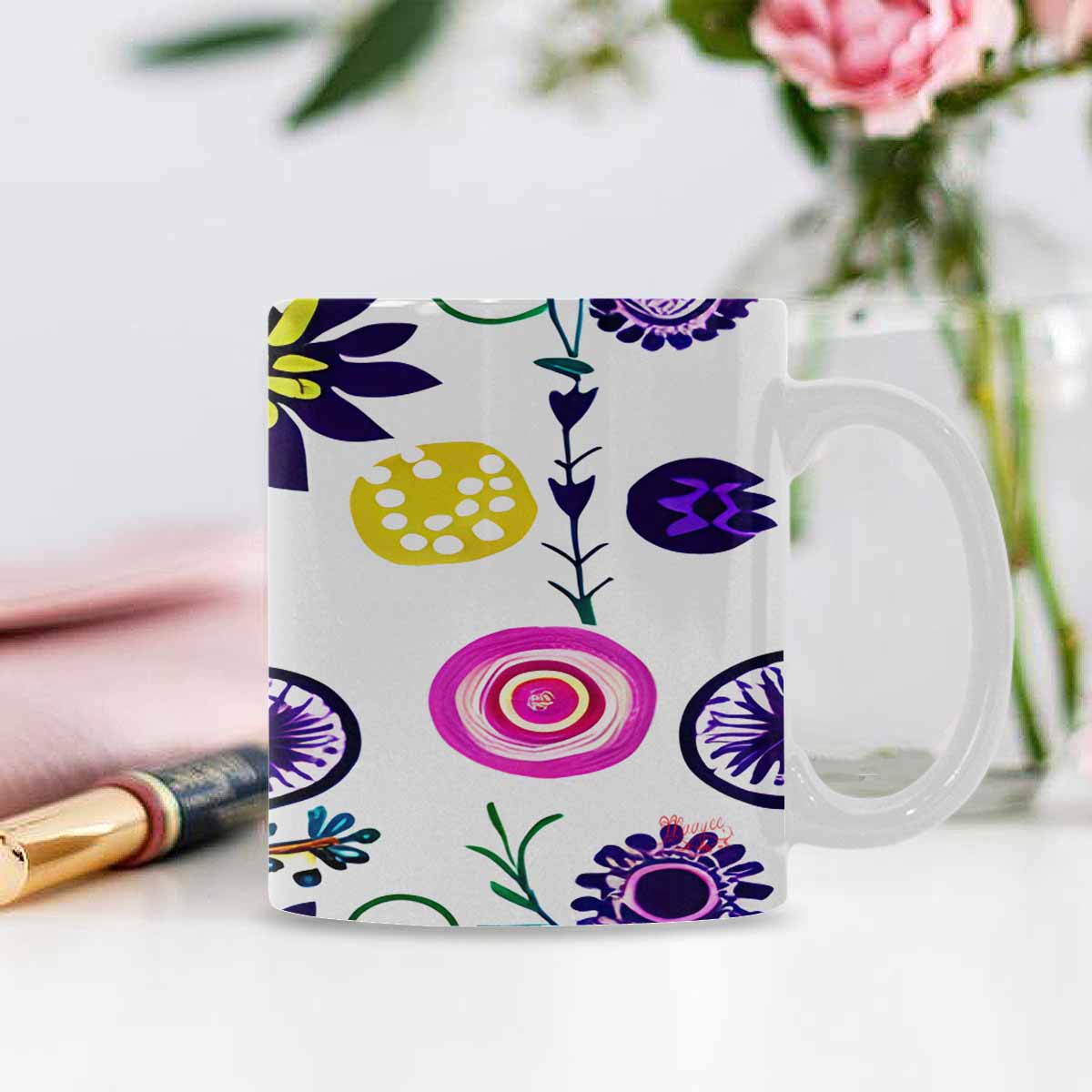 Quality Mug, coffee mug, tea cup, Bright florals, Set 1, Design 134