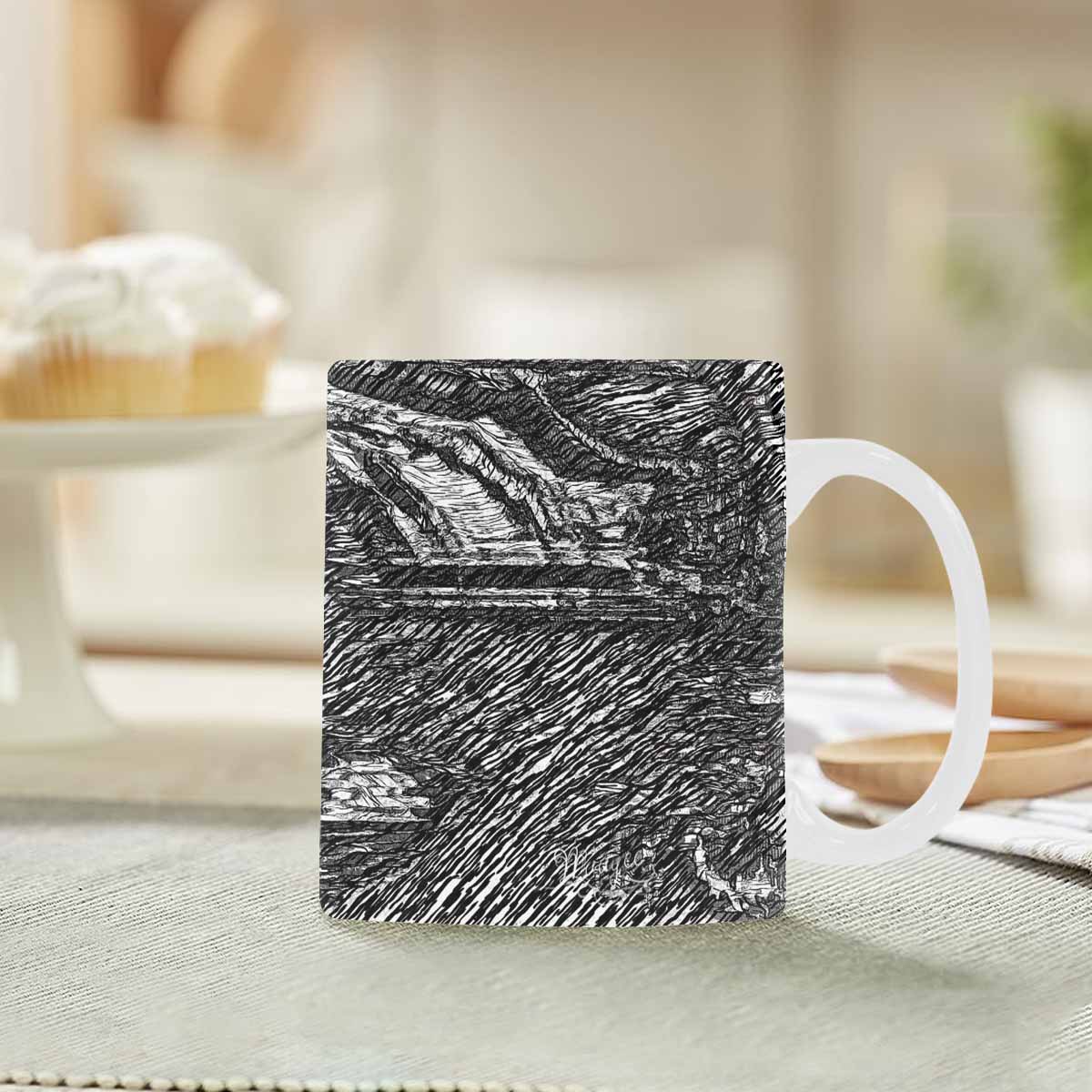 Quality Mug, coffee mug, tea cup, B & W Abstract, Set 1, design 71