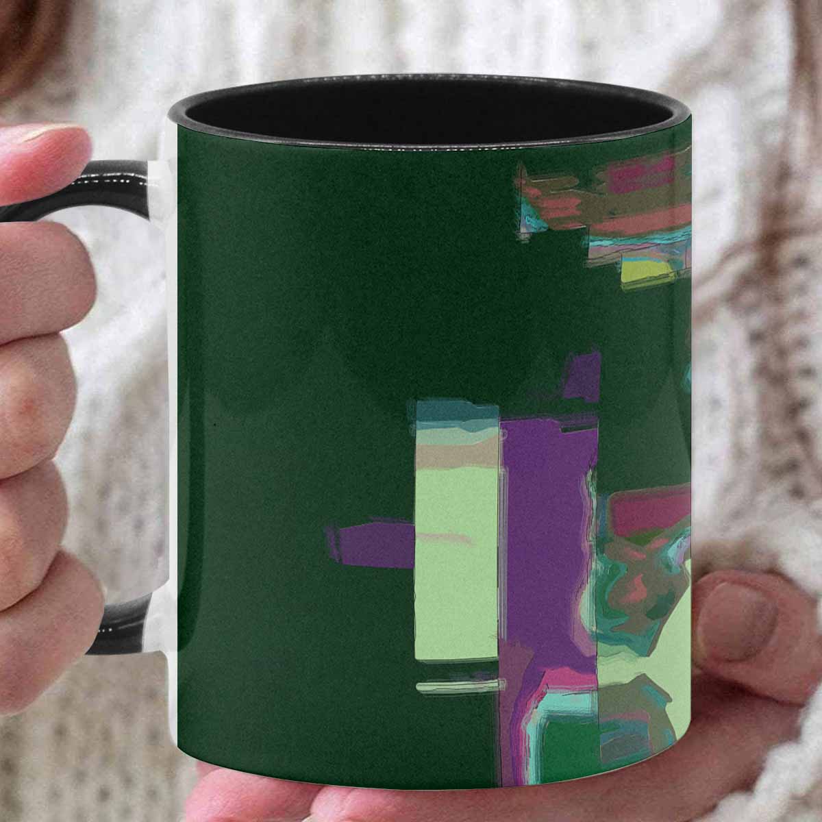 Coffee Mug, tea cup, black core, abstract, design 70