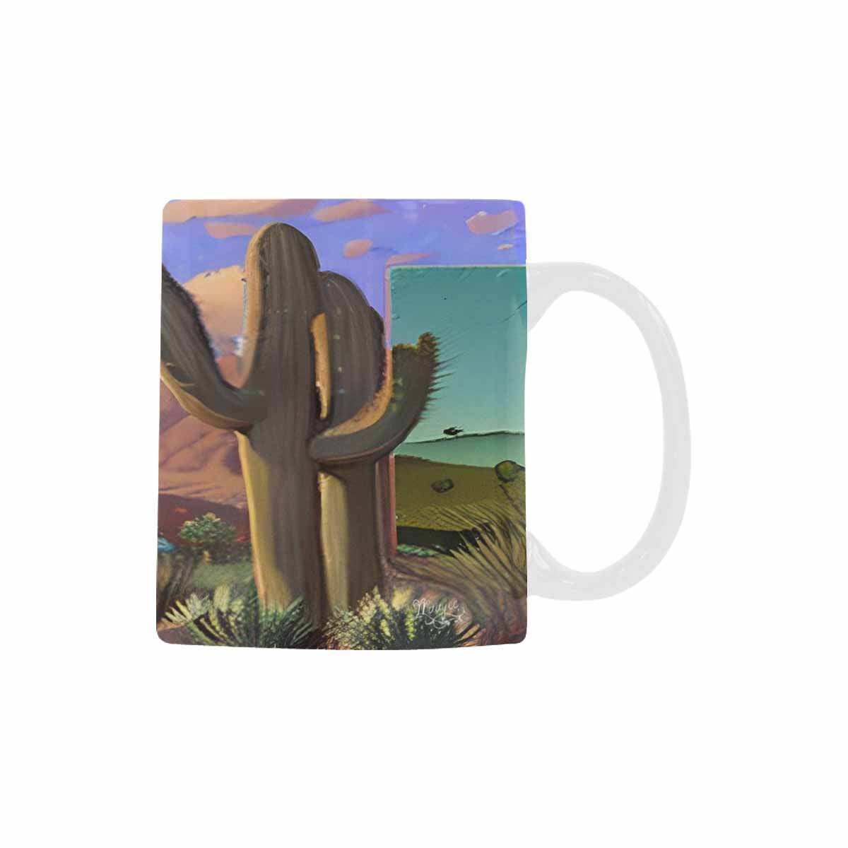 Coffee Mug, tea cup, desert scene, design 25