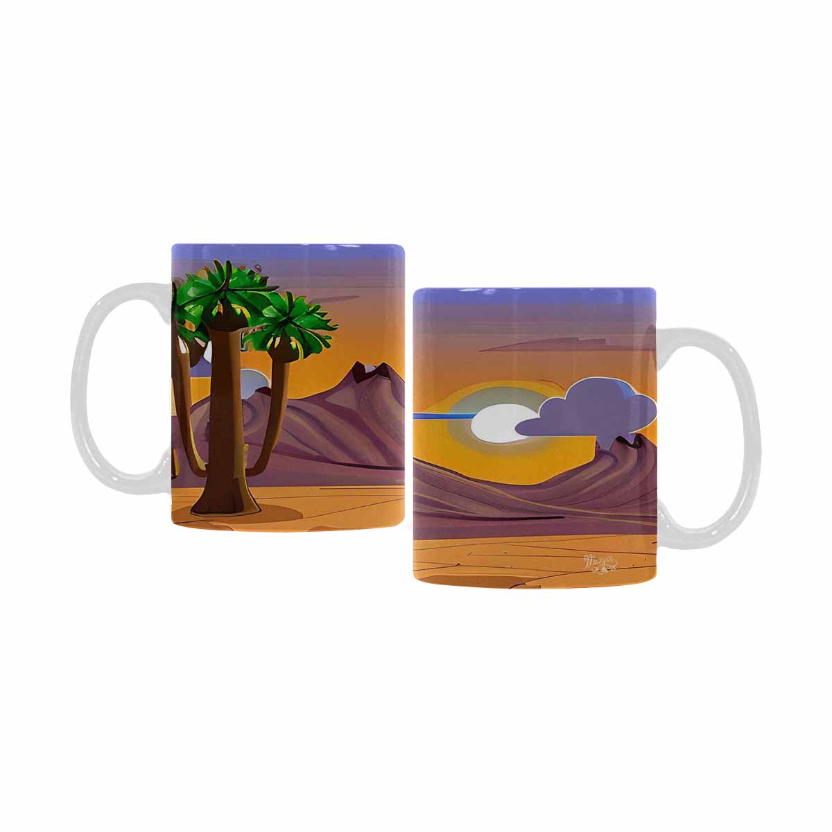 Coffee Mug, tea cup, desert scene, design 41