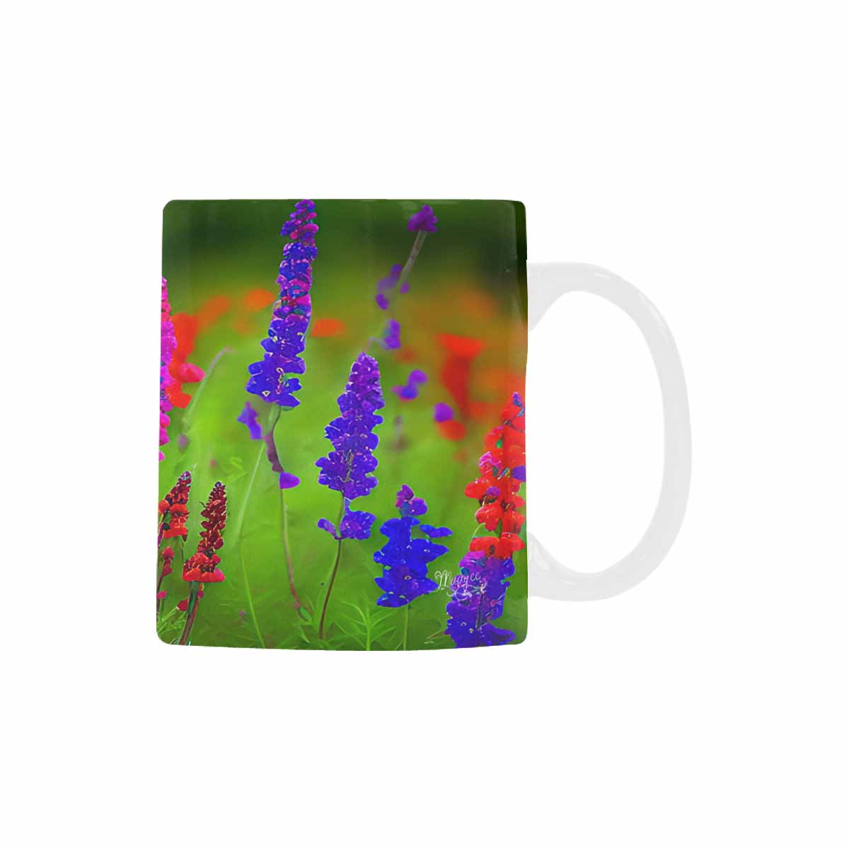 USA made Quality Mug, coffee mug, tea cup, Bright florals, Set 1, Design 4