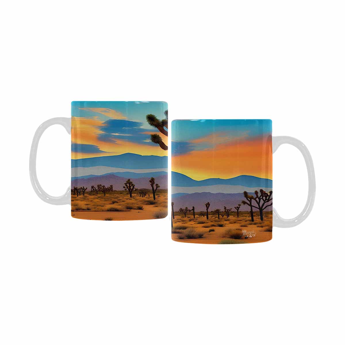 Coffee Mug, tea cup, desert scene, design 3