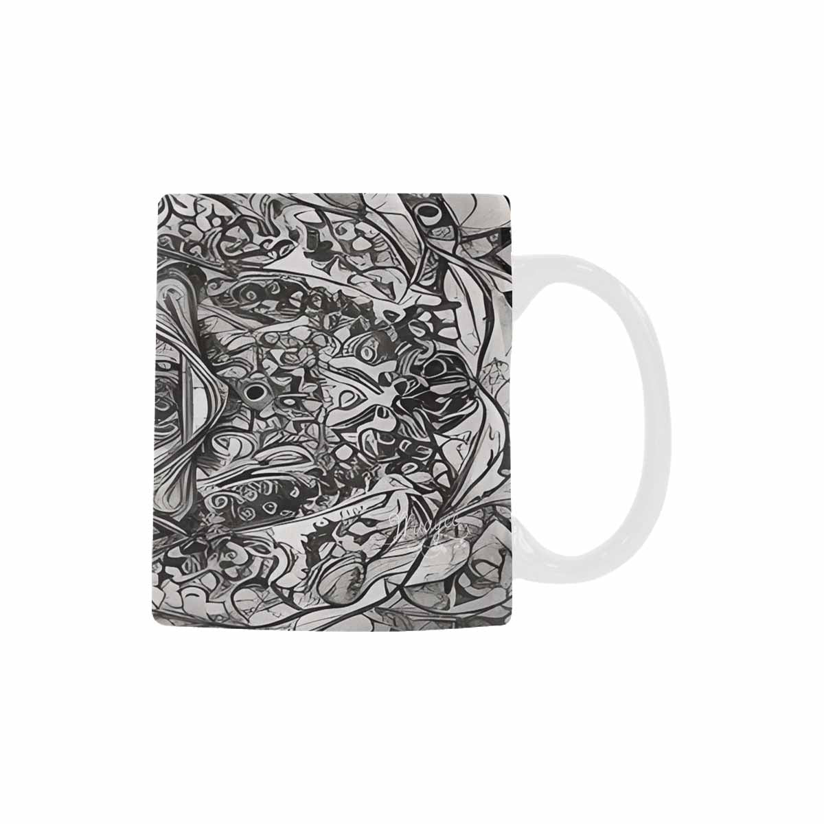 Quality Mug, coffee mug, tea cup, B & W Abstract, Set 1, design 22