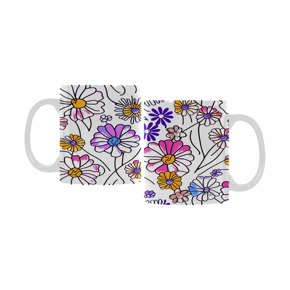 Quality Mug, coffee mug, tea cup, Set 1A, Mixed Floral design 3