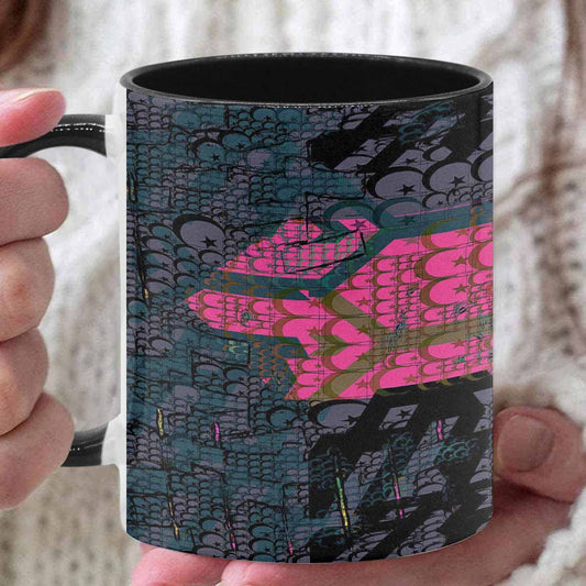 Coffee Mug, tea cup, black core, abstract, design 45