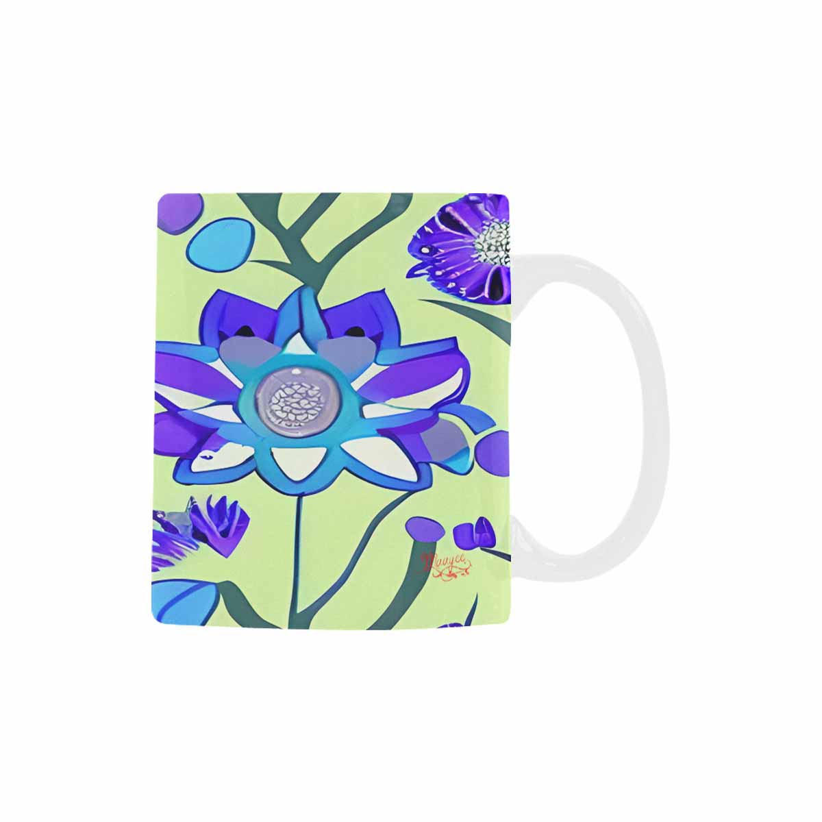 USA made Quality Mug, coffee mug, tea cup, Bright florals, Set 1, Design 118