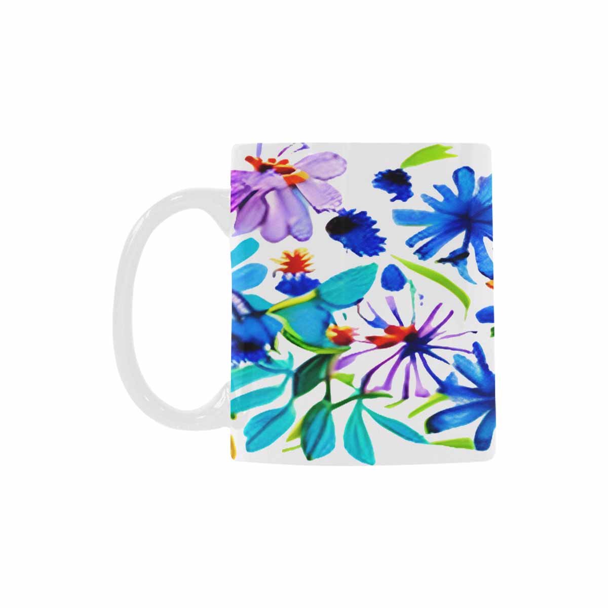 USA made Quality Mug, coffee mug, tea cup, Bright florals, Set 1A, Design 15