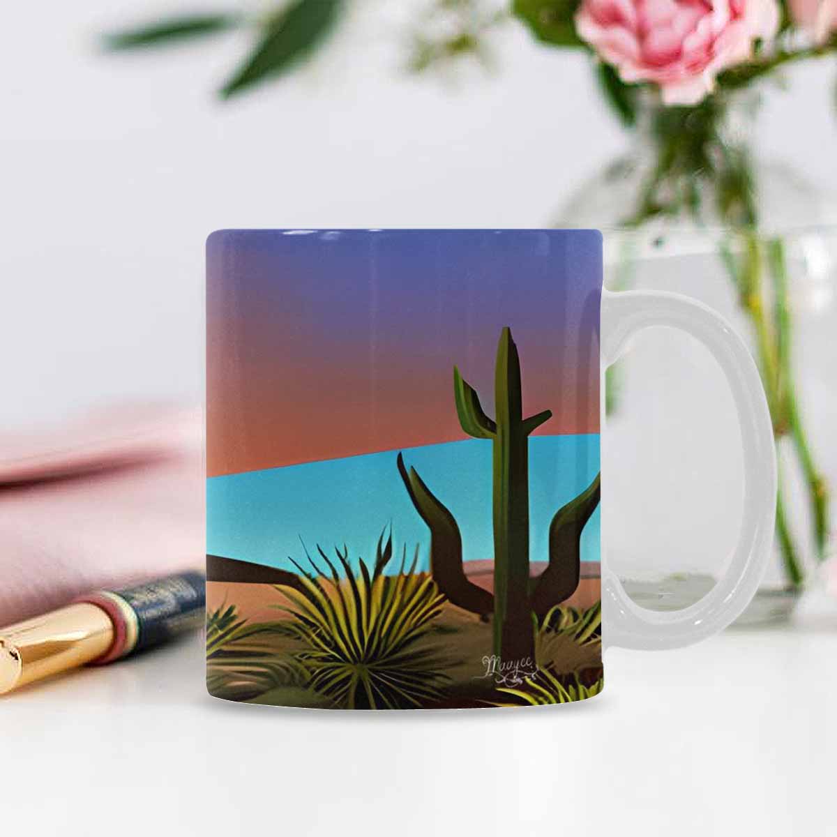 Coffee Mug, tea cup, desert scene, design 77