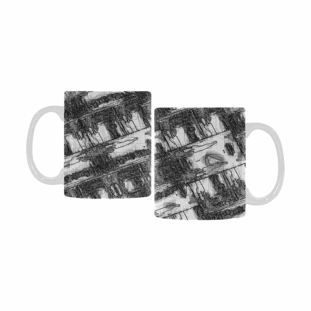 Quality Mug, coffee mug, tea cup, B & W Abstract, Set 1, design 65