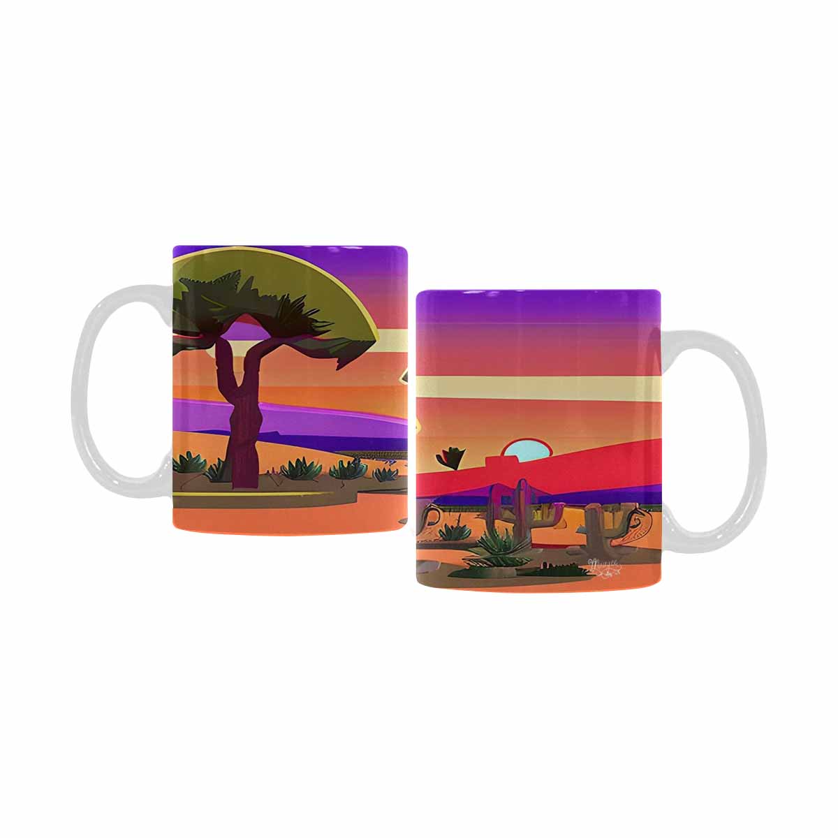 Coffee Mug, tea cup, desert scene, design 36