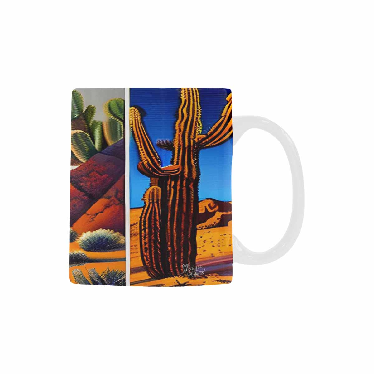 Coffee Mug, tea cup, desert scene, design 16