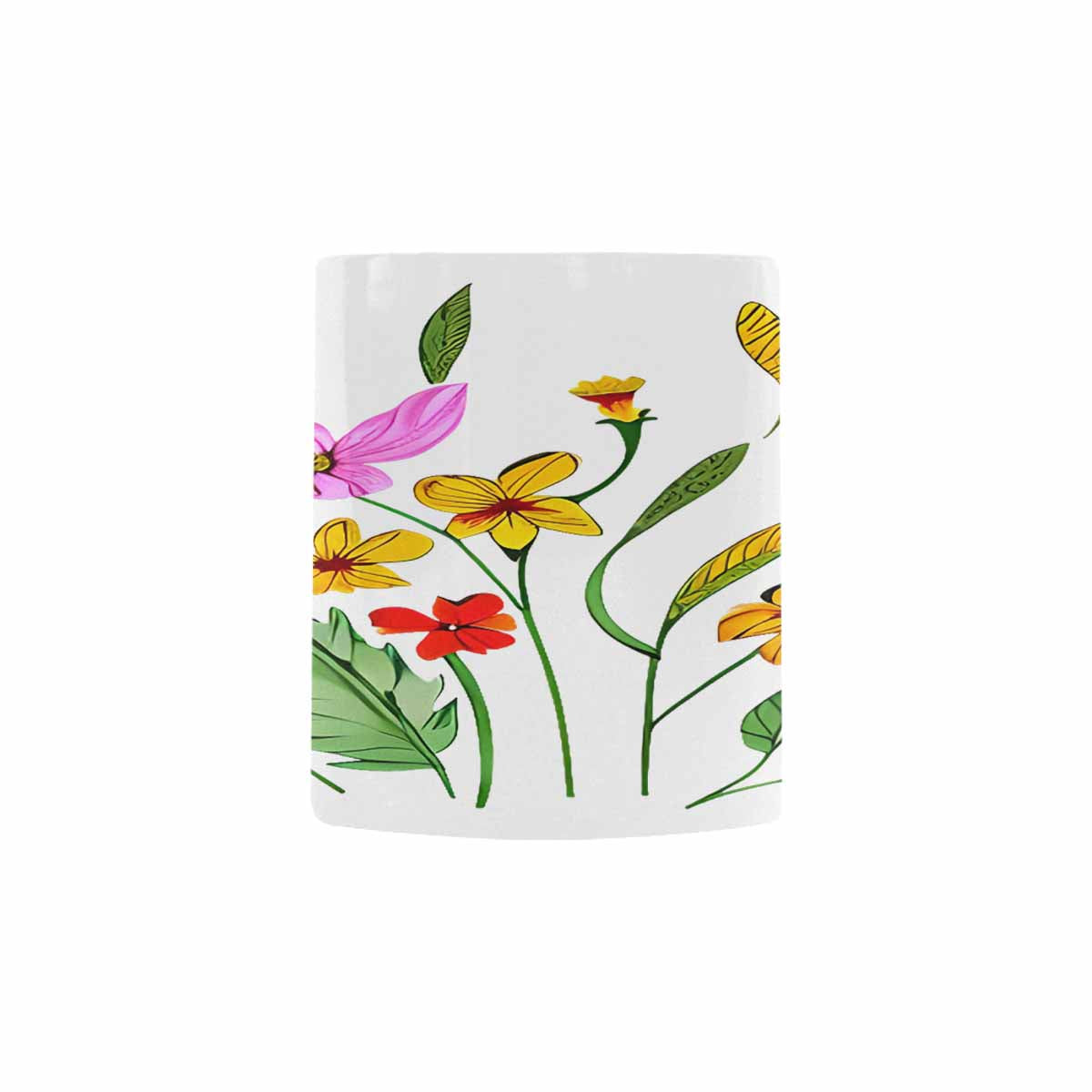 USA made Quality Mug, coffee mug, tea cup, Bright florals, Set 2, design 83