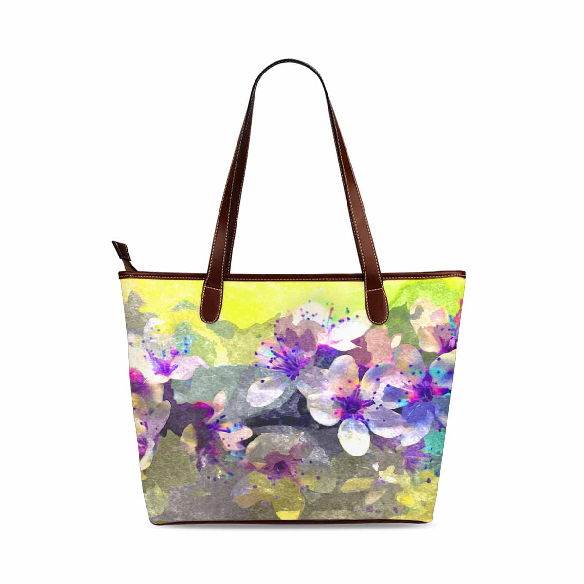 Classic Fabric handbag, watercolor floral, design 10