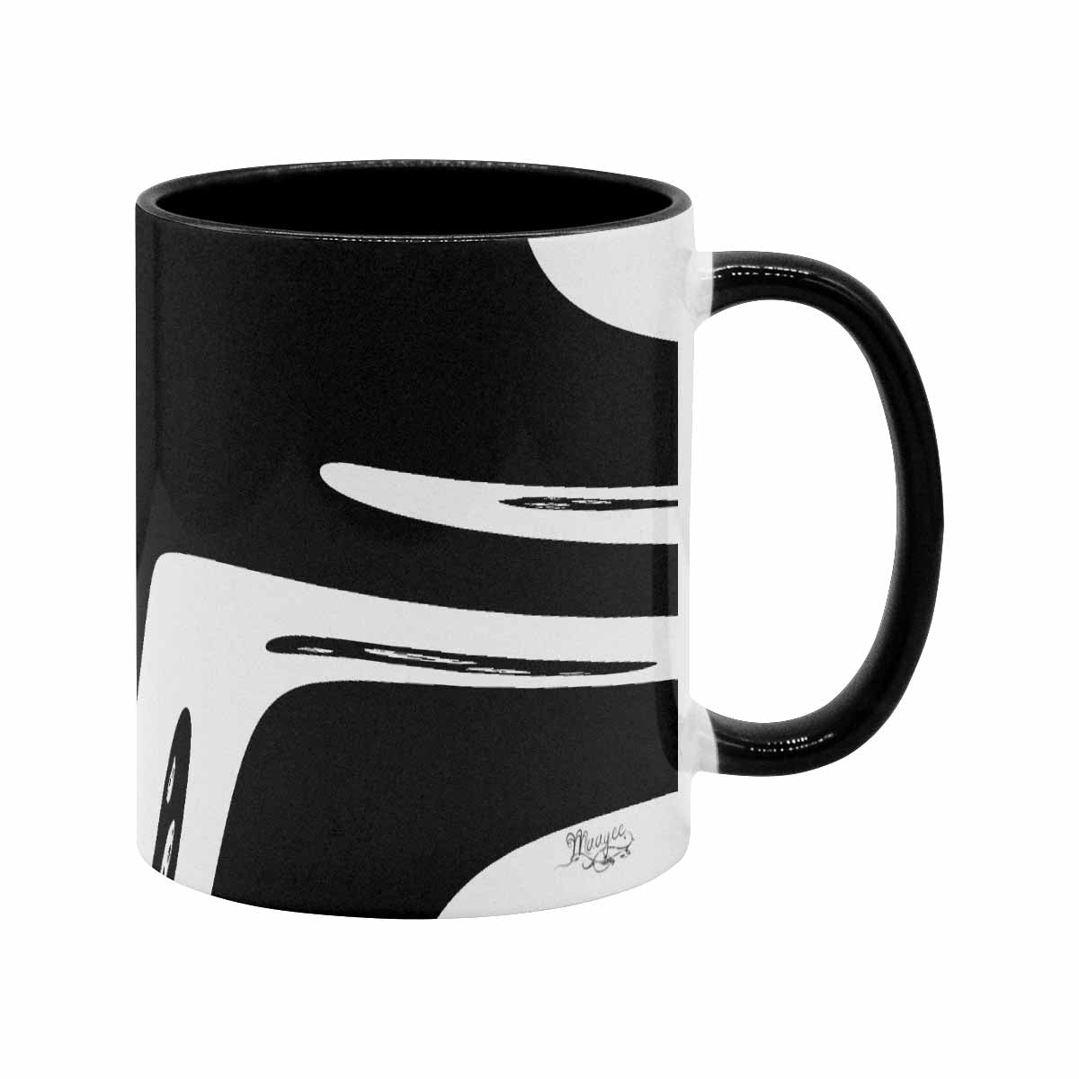 Coffee Mug, tea cup, black core, abstract, design 9