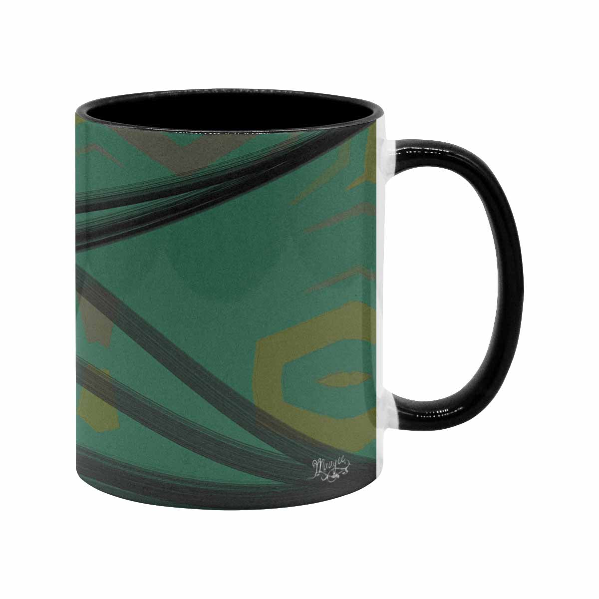 Coffee Mug, tea cup, black core, abstract, design 84