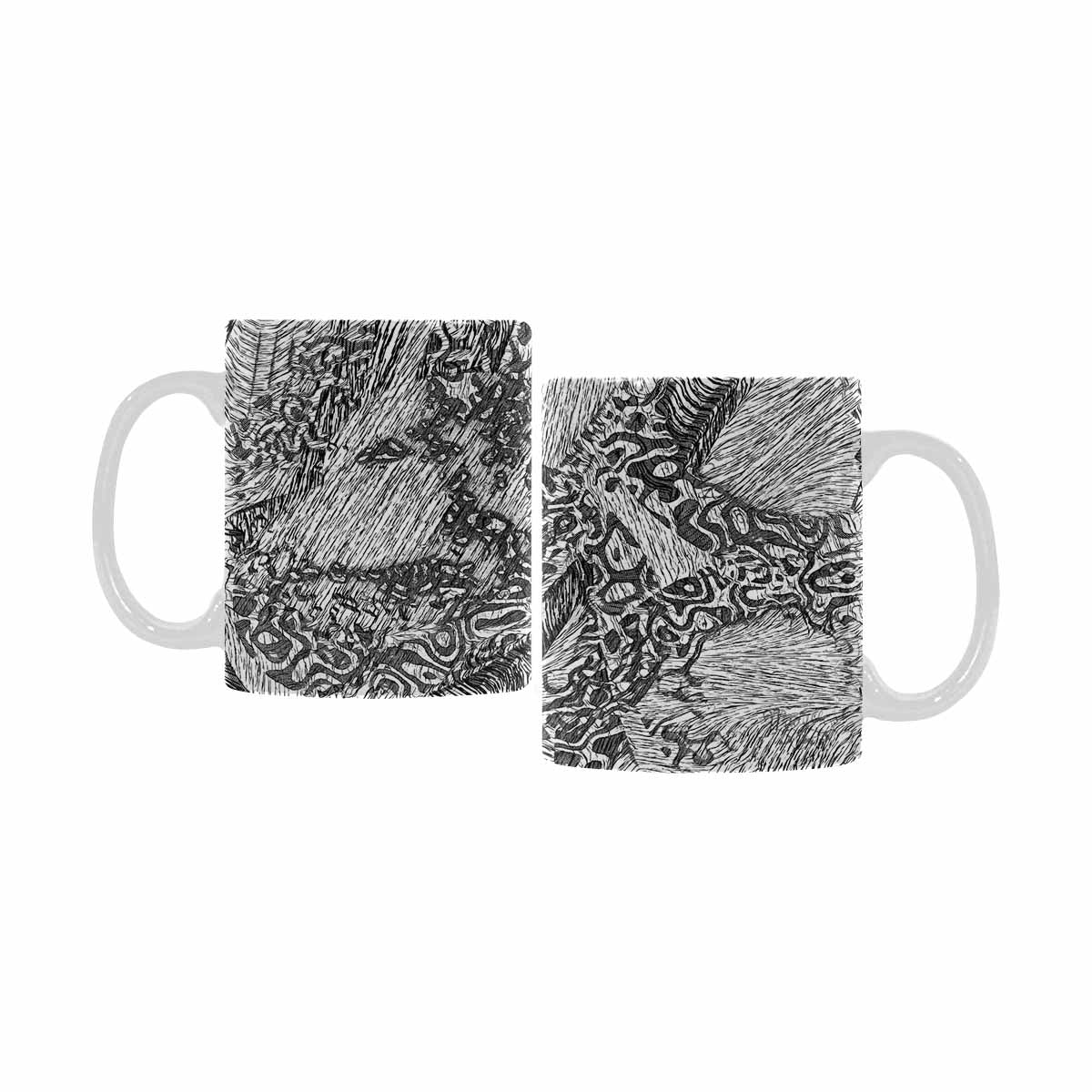 Quality Mug, coffee mug, tea cup, B & W Abstract, Set 1, design 69