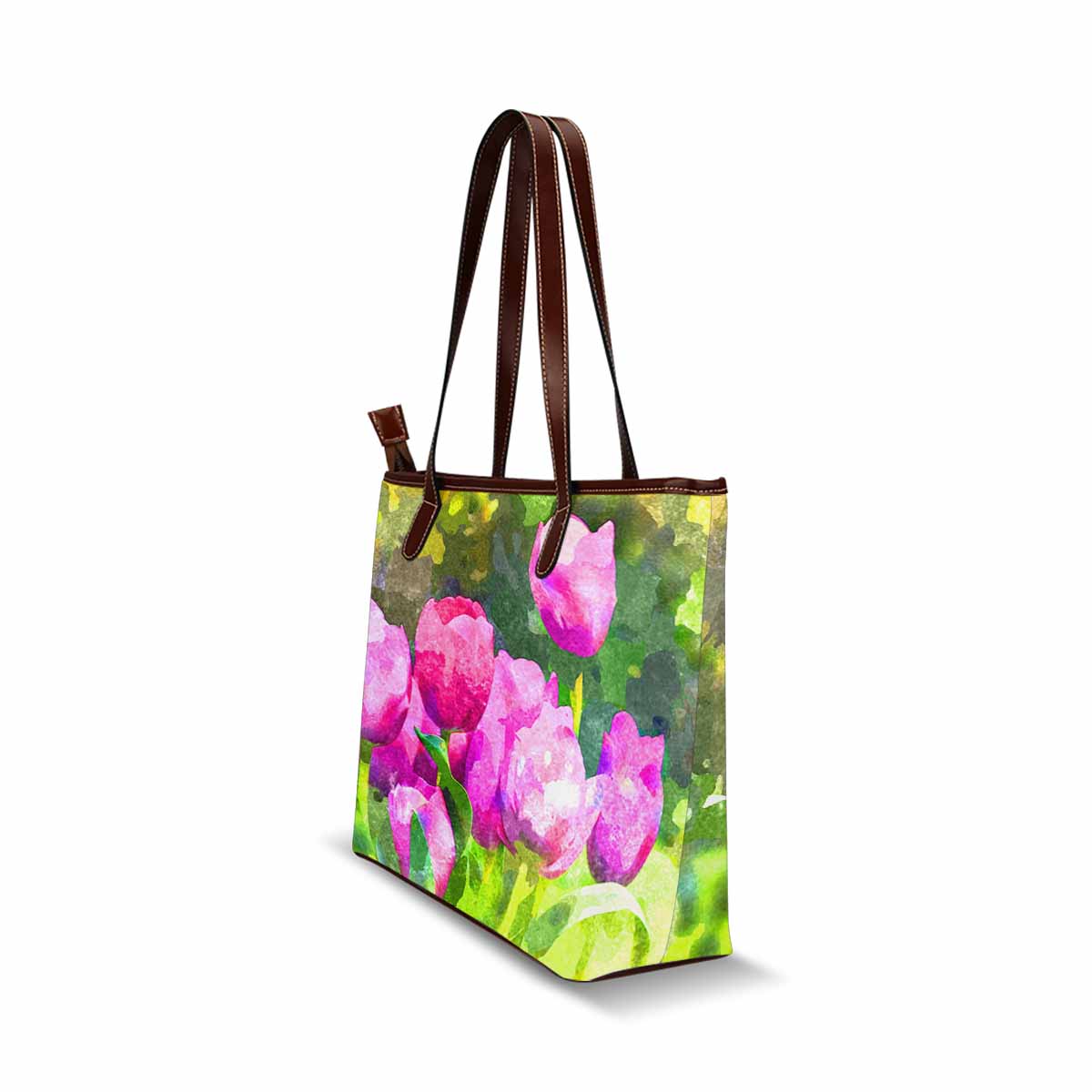 Classic Fabric handbag, watercolor floral, design 243