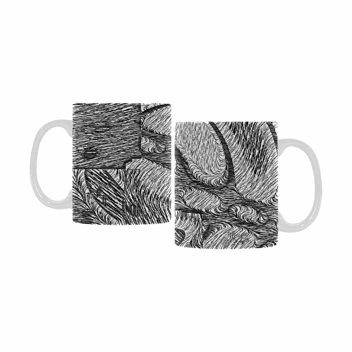 Quality Mug, coffee mug, tea cup, B & W Abstract, Set 1, design 70