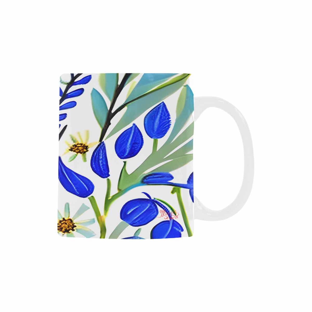 USA made Quality Mug, coffee mug, tea cup, Bright florals, Set 1, Design 12