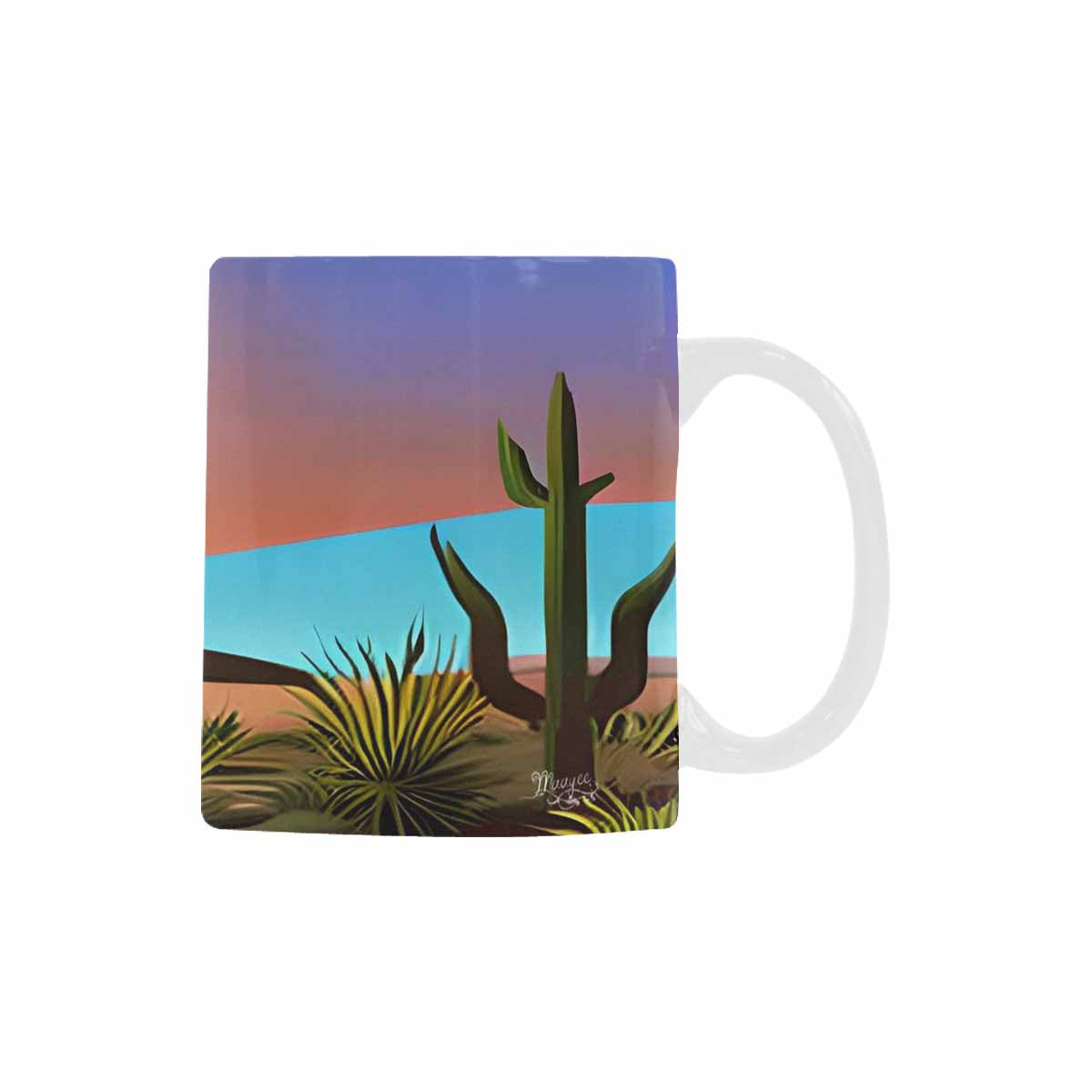 Coffee Mug, tea cup, desert scene, design 77