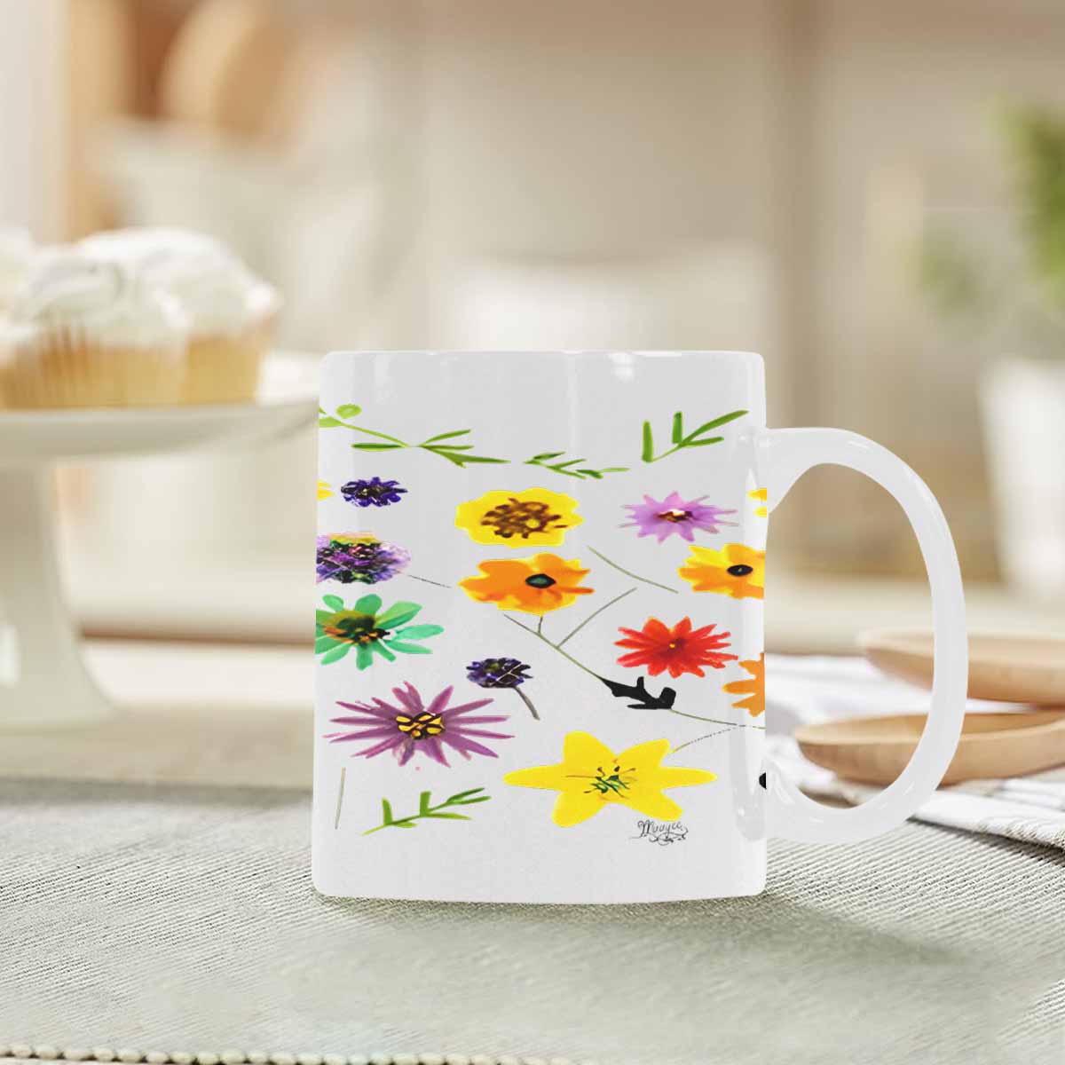 Quality Mug, coffee mug, tea cup, Bright florals, Set 2, design 73