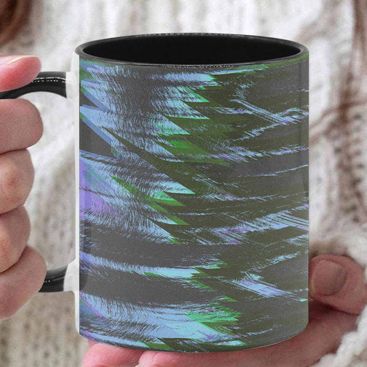 Coffee Mug, tea cup, black core, abstract, design 18