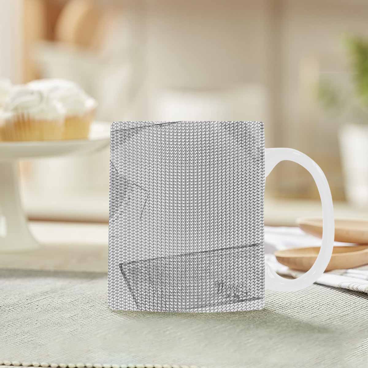Quality Mug, coffee mug, tea cup, B & W Abstract, Set 1, design 83