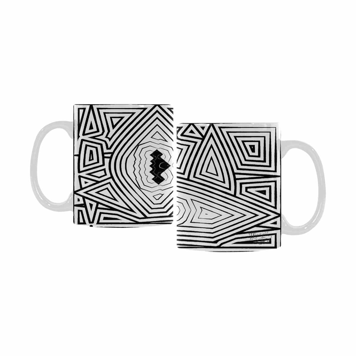 Quality Mug, coffee mug, tea cup, B & W Abstract, Set 1, design 129