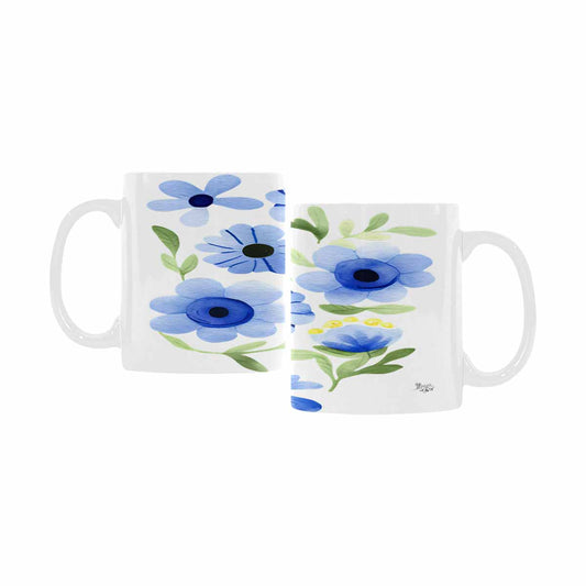 USA made Quality Mug, coffee mug, tea cup, Bright florals, Set 2, design 44