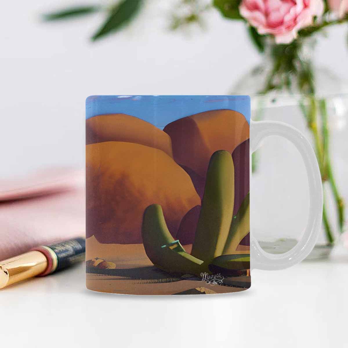 Coffee Mug, tea cup, desert scene, design 26