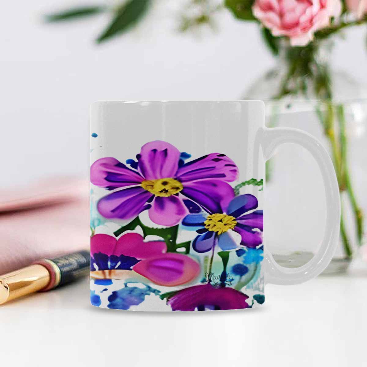 Quality Mug, coffee mug, tea cup, Bright florals, Set 1A, Design 150