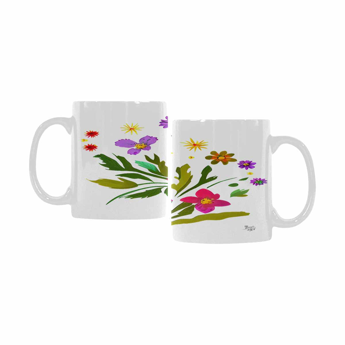 Quality Mug, coffee mug, tea cup, Bright florals, Set 2, design 74
