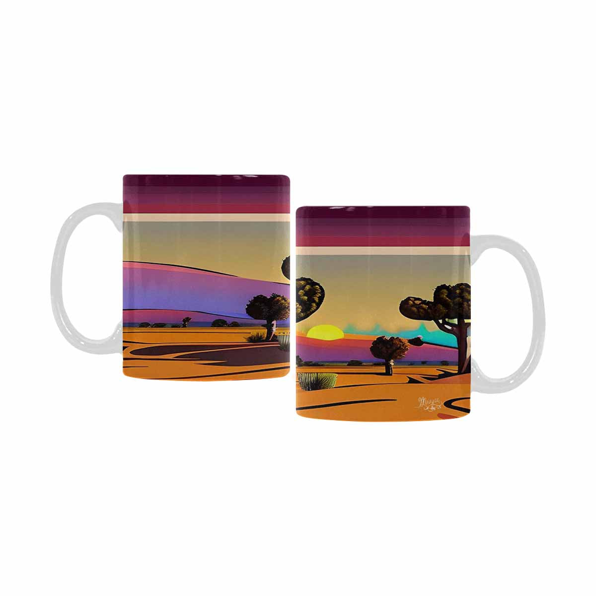 Coffee Mug, tea cup, desert scene, design 66