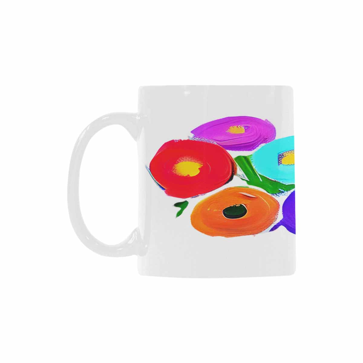 USA made Quality Mug, coffee mug, tea cup, Bright florals, Set 1A, Design 66